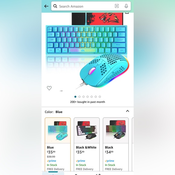 K61 62 key RGB backlight keyboard w/ mouse & pad wired 60% mod. mechanical feel - Picture 9 of 9